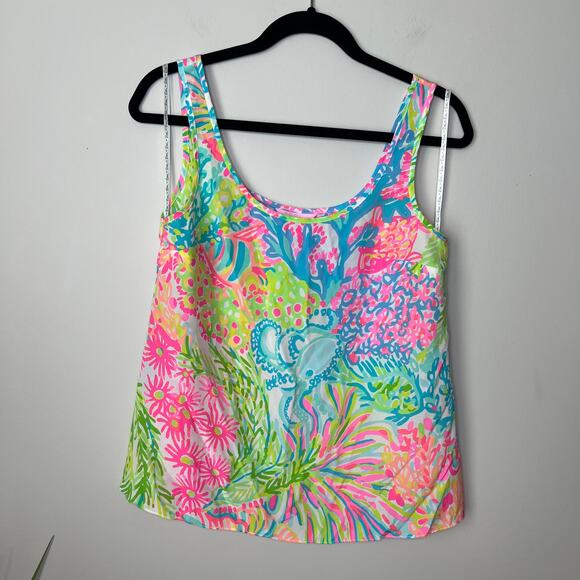 Lilly Pulitzer Cosmos 100% Silk Sleeveless Tank Top SZ XS Summer Beach Colorful - Picture 2 of 8